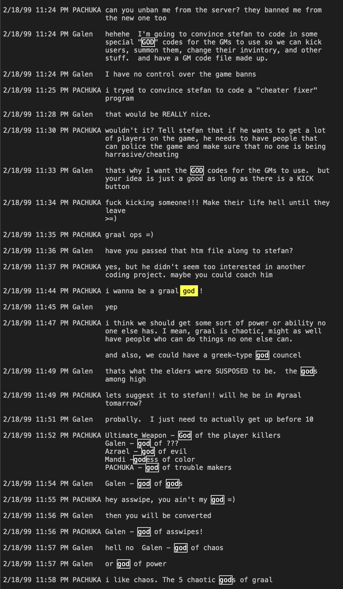 PACHUKA declares he wants to be a "graal god".